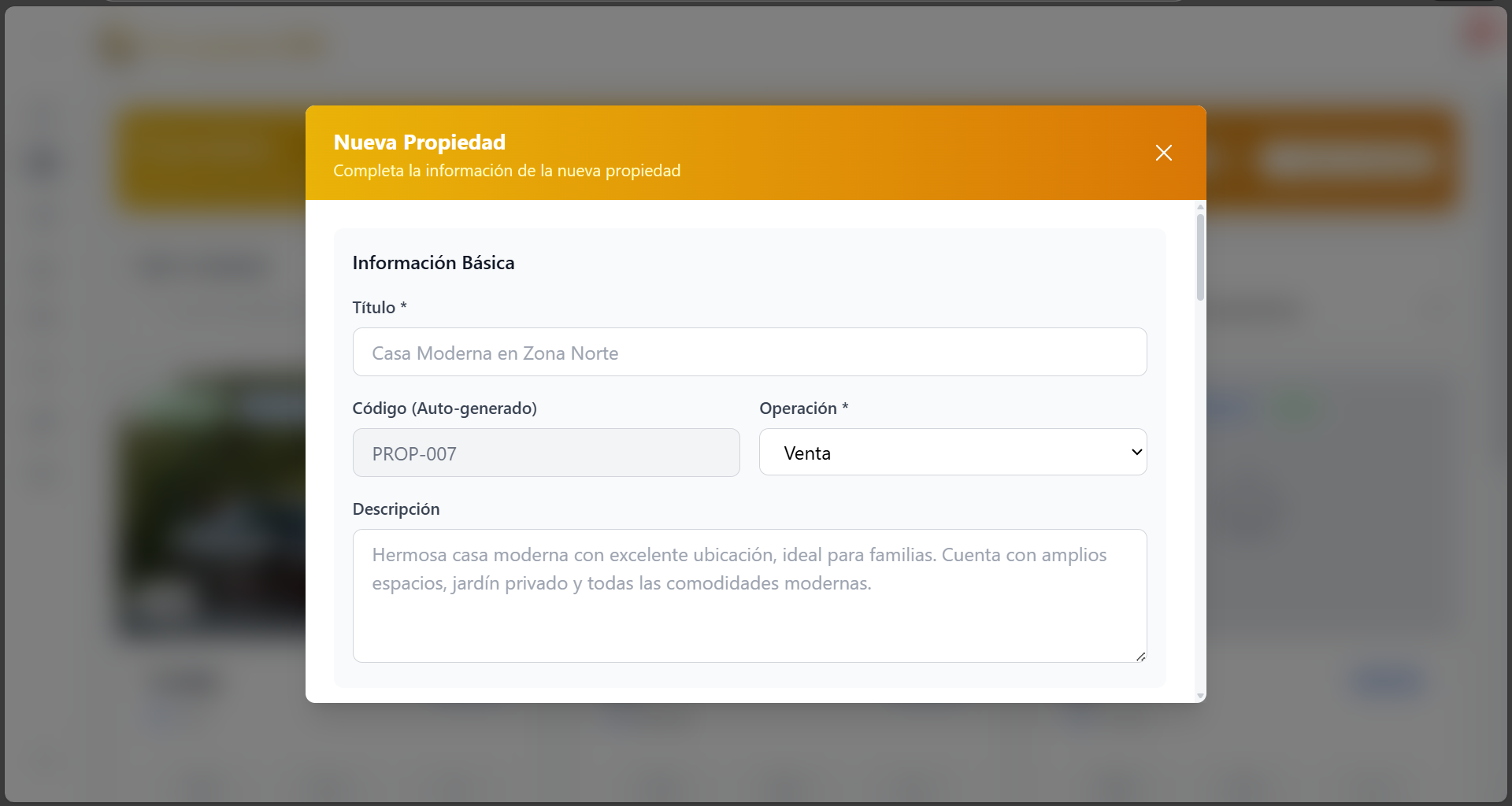 Gestión de propiedades